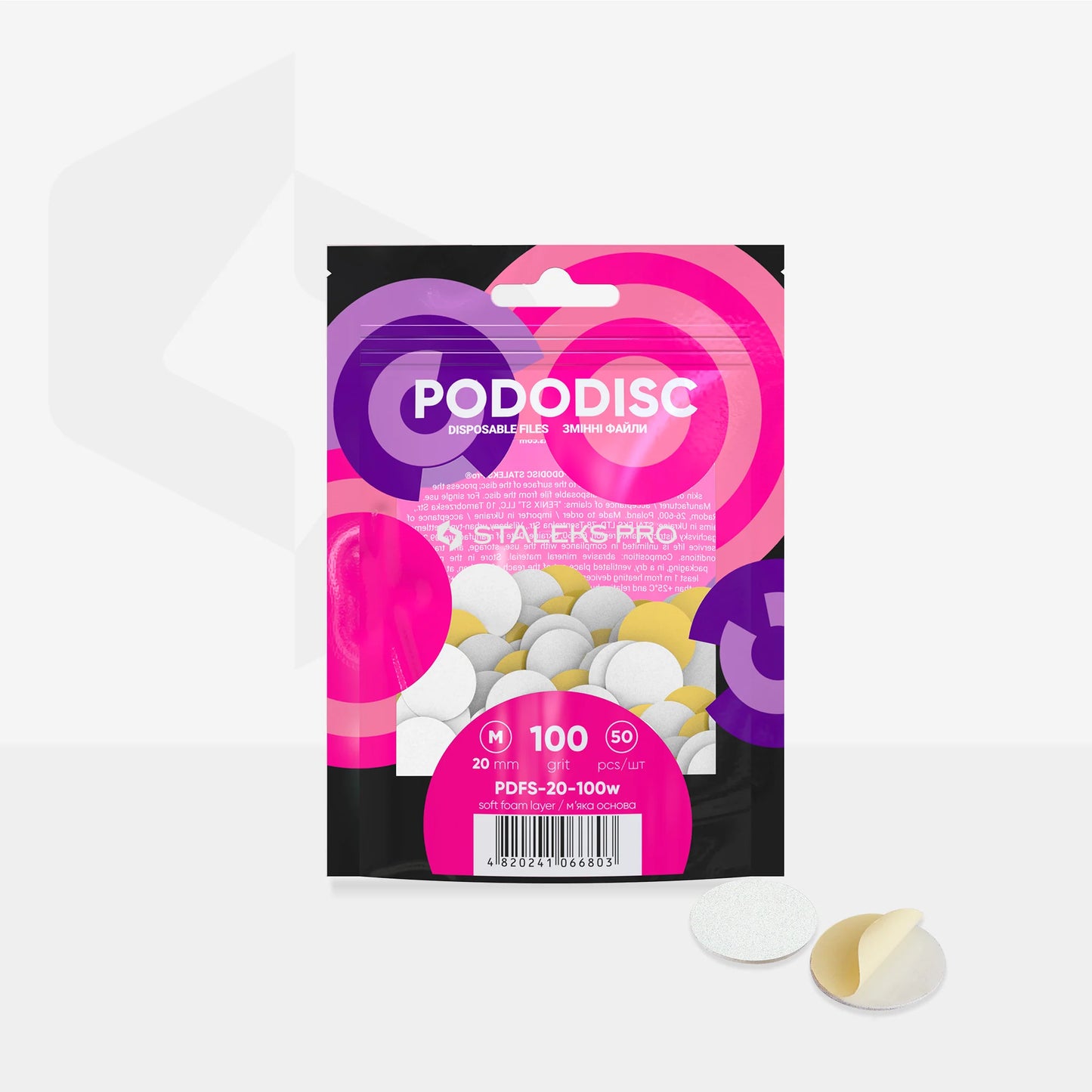 Lima Blanca Desechable con Espuma para Pododisc Staleks 50ud.