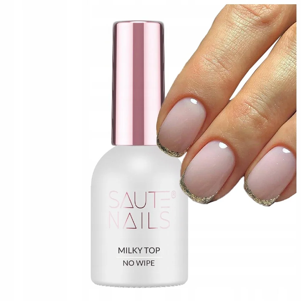 Top Milky No Wipe Acabado Lechoso Natural Saute Nails 8ml.