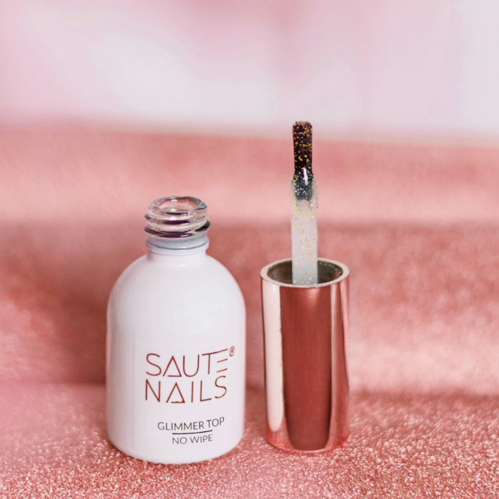 Top Glimmer Acabado Brillante No Wipe Saute Nails 8ml.