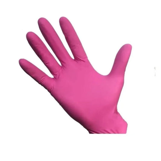 Guantes de nitrilo color rosa sin polvo
