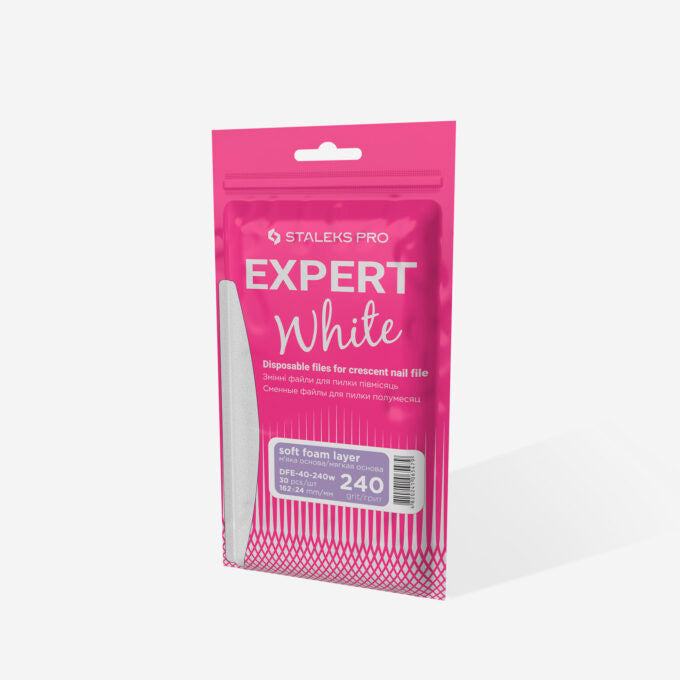 Lima Blanca Desechable Adhesiva Media Luna Base Suave Expert 40 Staleks