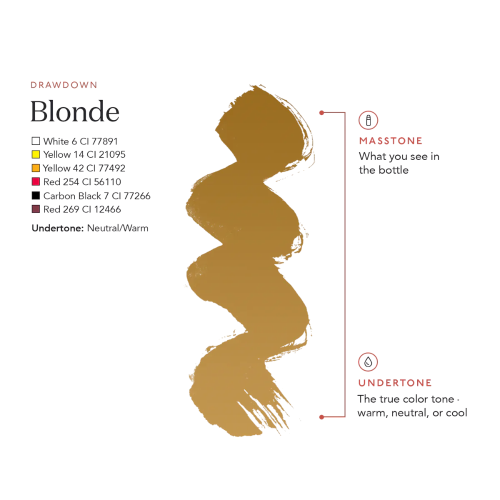 Blonde Tina Davies Perma Blend Luxe 15ml, composición INCI pigmento híbrido marrón rubio para cejas