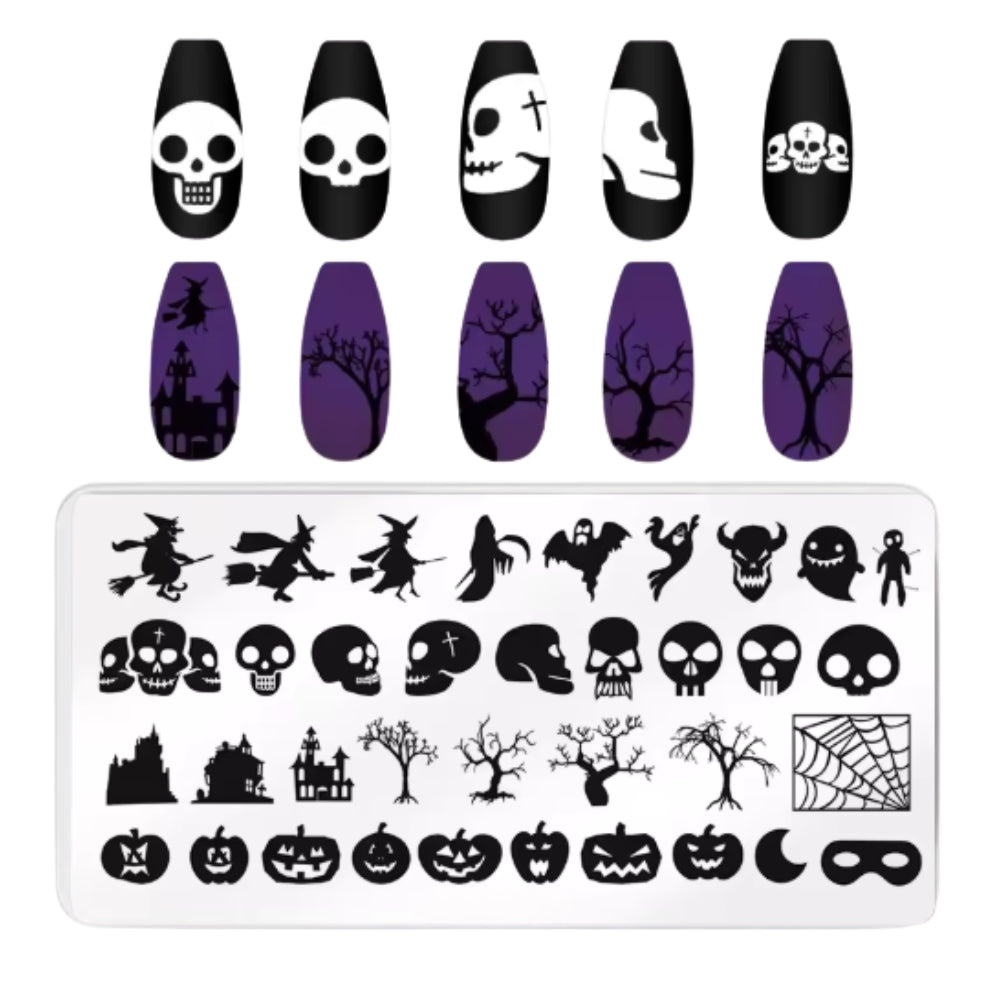 Placa Stamping Halloween