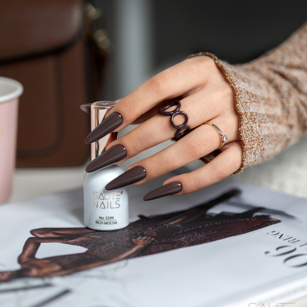 Mocha Essence esmaltes semipermanentes Saute Nails 4x8ml.