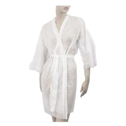 Bata Desechable Tipo Kimono con Cinturón