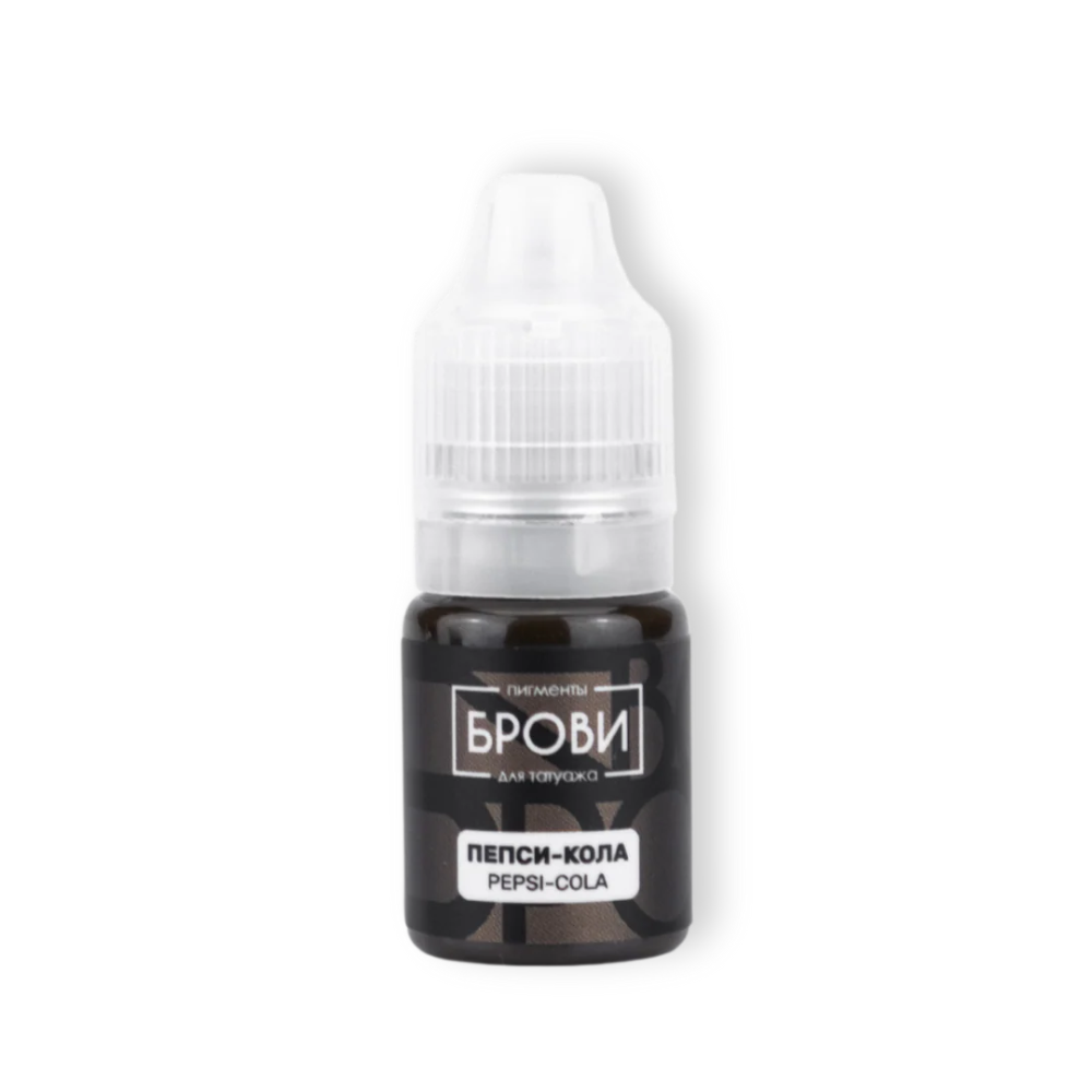 Pepsi Cola pigmento marrón oscuro neutro con base amarillo‑naranja para micropigmentación y microblading de cejas
