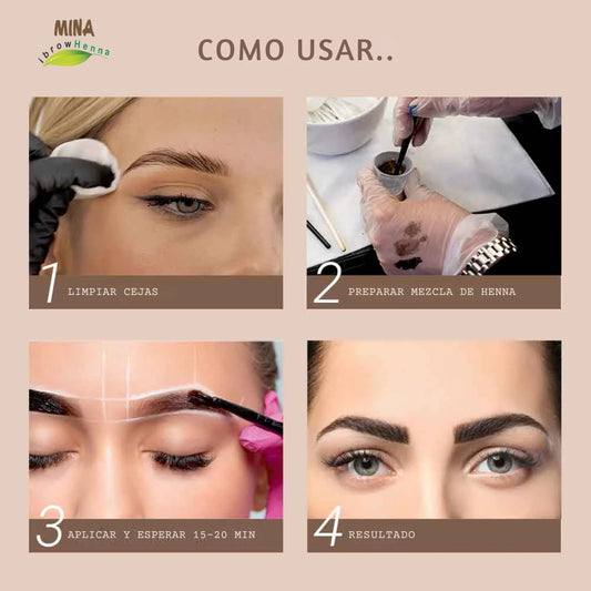 Sobres de henna para Cejas Vegano Mina IBrow 1x1g.