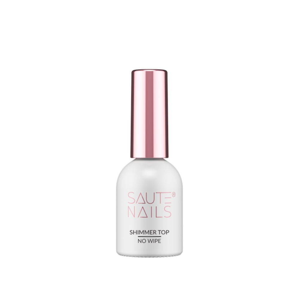 Topi Shimmer Acabado Plateado No Wipe Saute Nails 8ml.