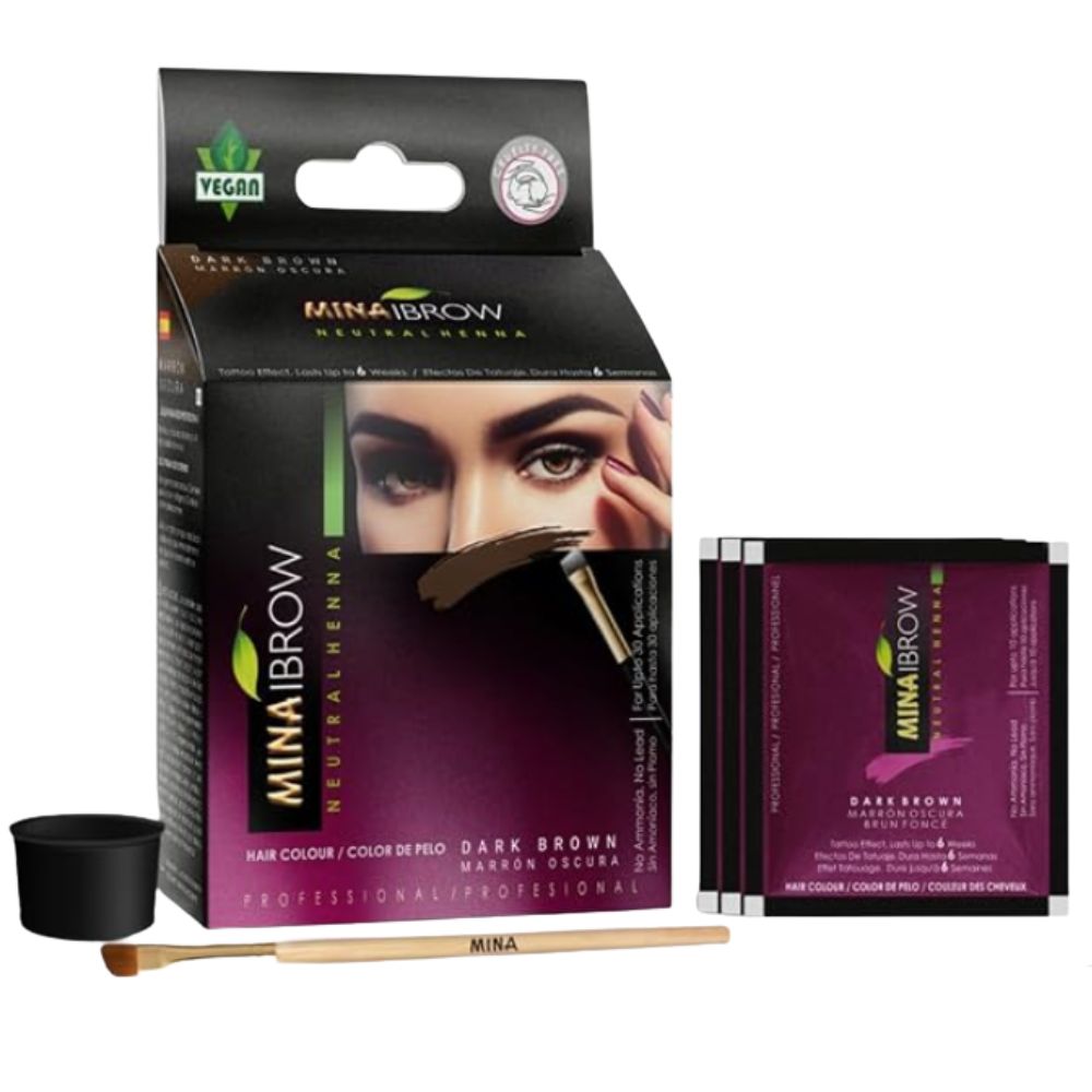 Henna Dark Brown Kit Profesional para Cejas Vegano Mina Brow