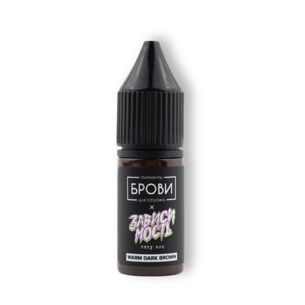Warm Dark Brown pigmento marrón oscuro cálido con base roja para micropigmentación y microblading de cejas.