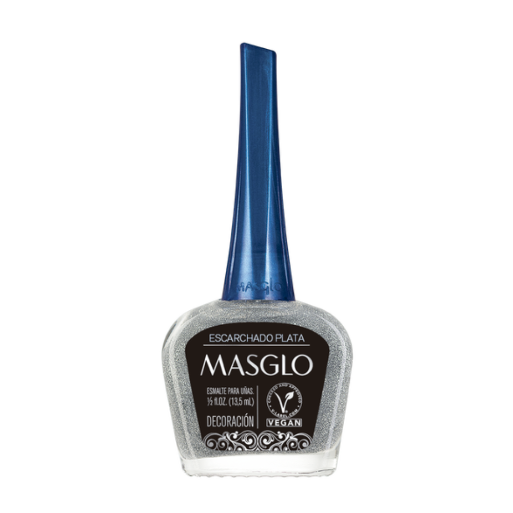 Escarchado Plata Esmalte Tradicional Masglo 13,5ml.