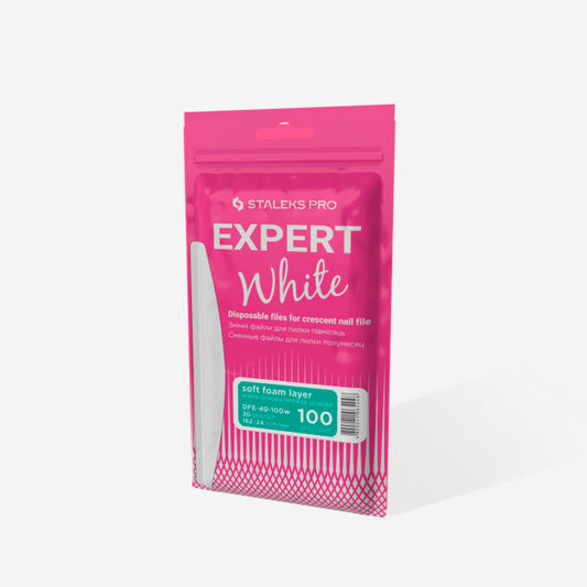 Lima Blanca Desechable Adhesiva Media Luna Base Suave Expert 40 Staleks