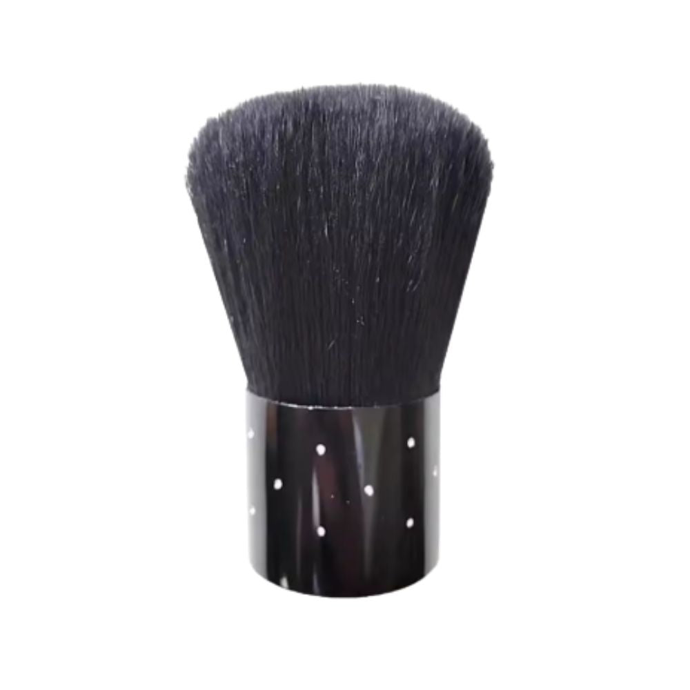 Brocha corta limpieza polvo uñas negro cerdas finas extra suaves, herramienta manicura profesional compacta, CADAK Beauty Alicante