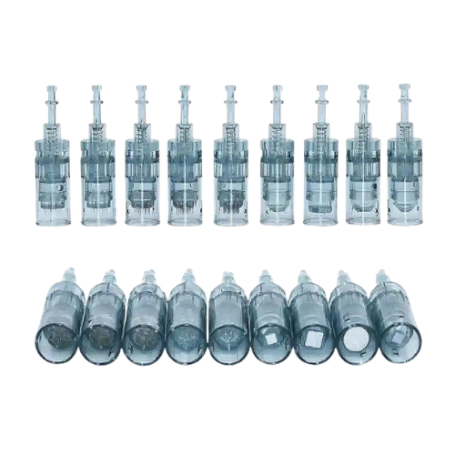 cartuchos de agujas para tratamientos de dermapen microneedling de diferentes medidas con anclaje click/bayoneta