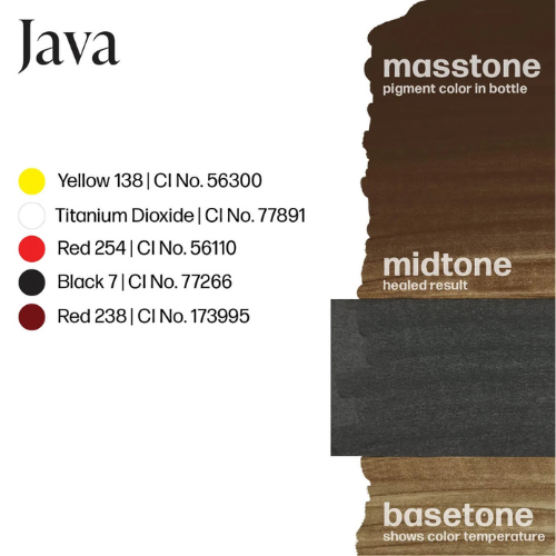 Java Perma Blend Luxe 15ml, composición INCI pigmento híbrido marrón medio frío para cejas