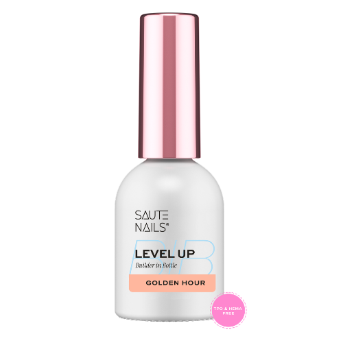 Gel constructor Golden Hour BiB Level Up Saute Nails 8ml, tono nude cálido para manicura elegante y natural