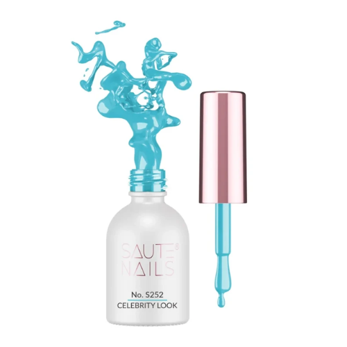 Esmalte semipermanente Celebrity Look Saute Nails 8ml, azul frío y elegante libre HEMA y TPO