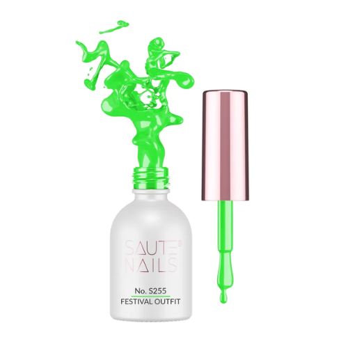 Esmalte semipermanente Festival Outfit Saute Nails 8ml, verde intenso libre HEMA y TPO