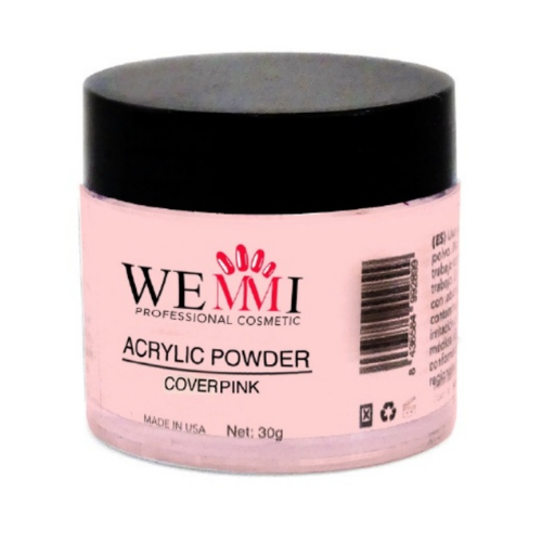 Polvo acrílico Cover Pink Wemmi 30g para uñas acrílicas, camuflaje rosa cálido y acabado nude