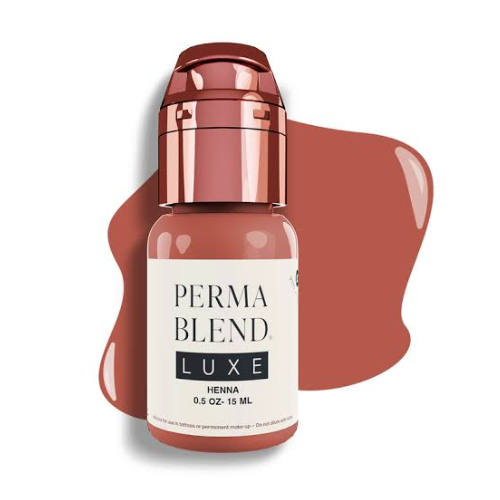 Henna Perma Blend Luxe 15ml, pigmento híbrido terracota cálido para lip blushing y micropigmentación de labios