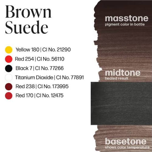 Brown Suede Perma Blend Luxe 15ml, composición INCI pigmento marrón oscuro frío para cejas