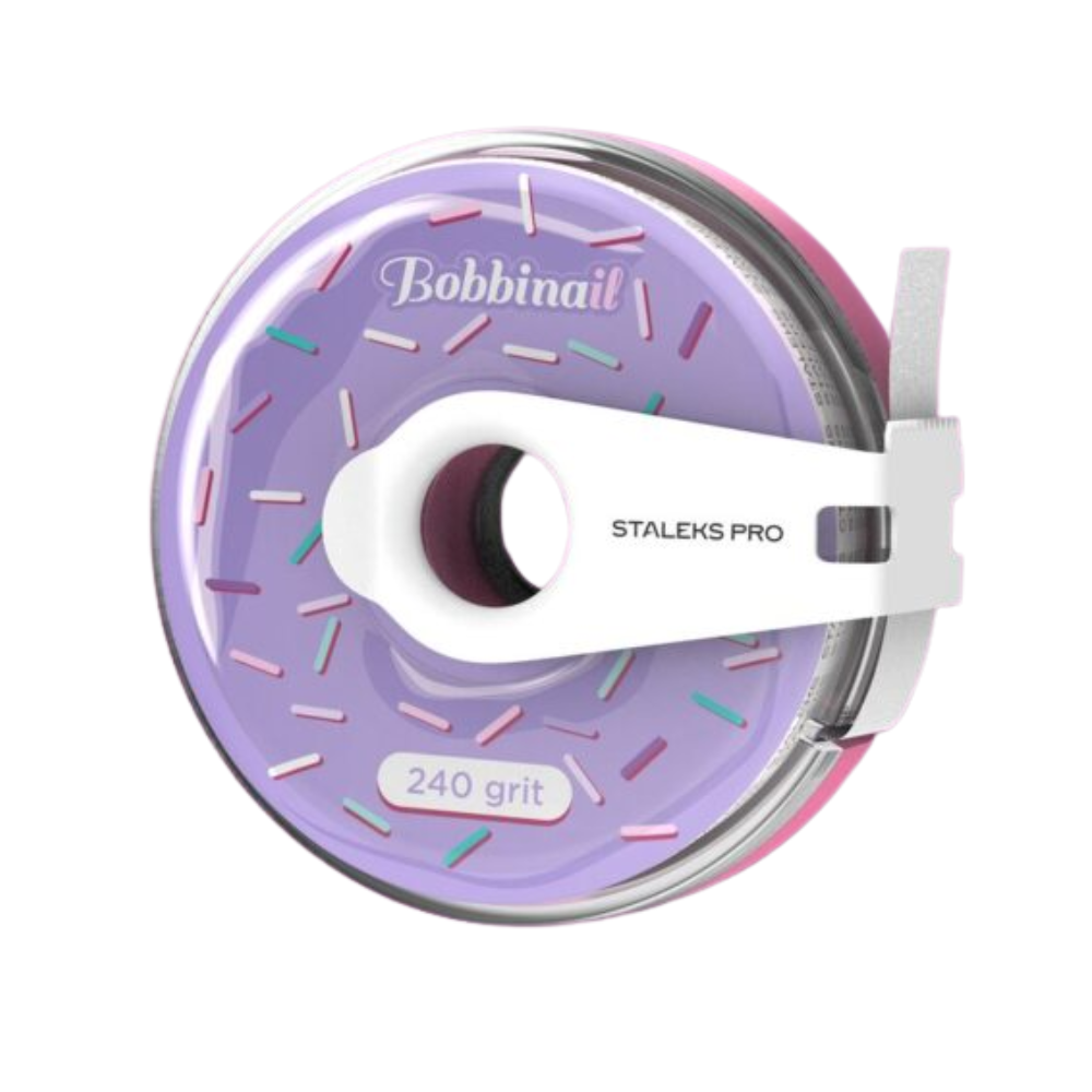 Cinta Abrasiva Blanca Desechable, Base Adhesiva lima fina, en Estuche de Plástico Expert Staleks