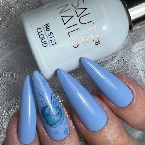 Cloud Esmalte Semipermanente azul nube Saute Nails 8ml libre HEMA TPO disponible tienda Alicante
