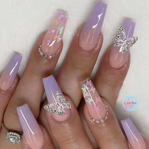 Charms 3D en forma de mariposa para decoración de uñas con cristales brillantes – set de 20 piezas – CADAK Beauty Supply