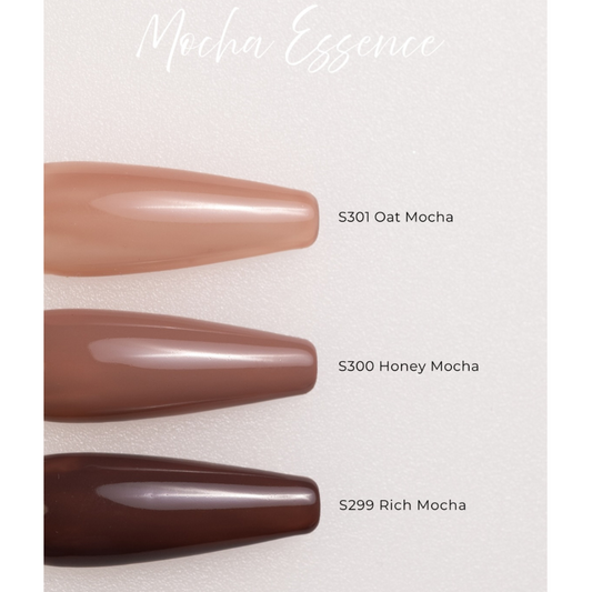 Mocha Essence esmaltes semipermanentes Saute Nails 4x8ml.