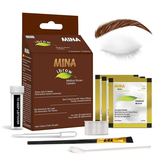 Henna Medium Brown Kit Profesional para Cejas Vegano Mina Brow