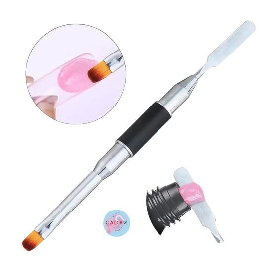 Pincel Doble Cara Gel con Espátula