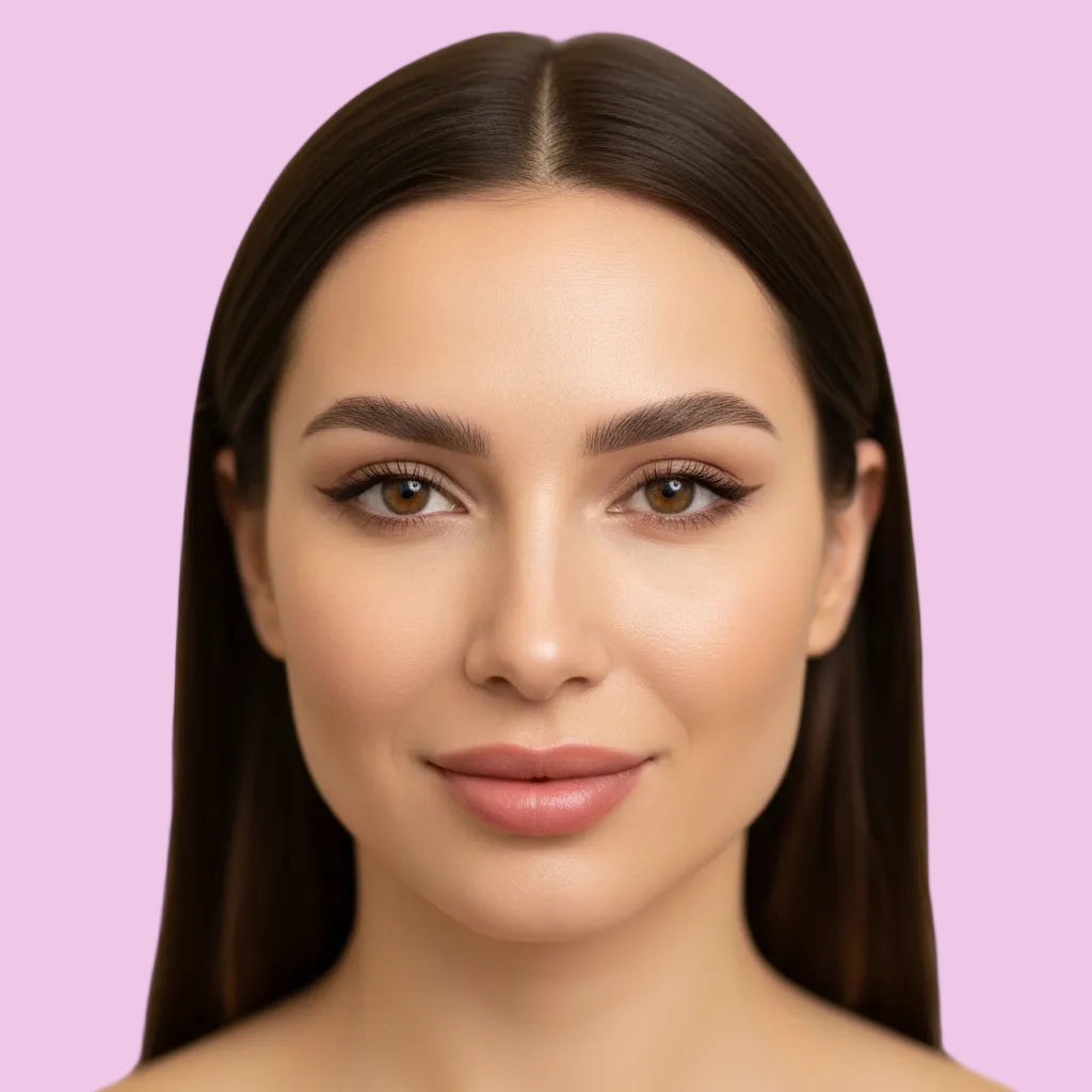 imgen de mujer con micropigmentación de cejas, eyeliner y labios