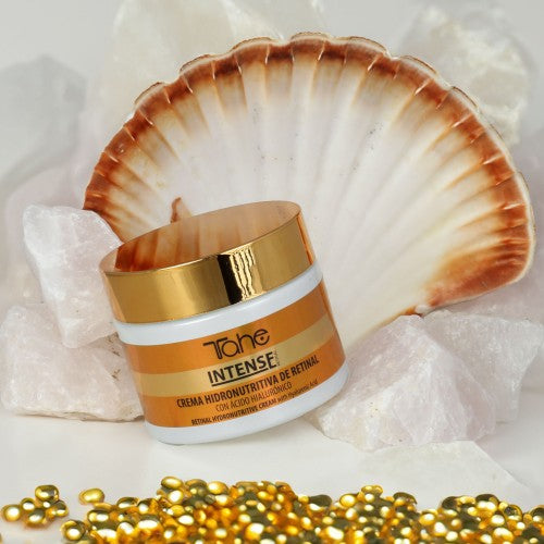 Crema facial antiedad con retinal encapsulado y bakuchiol Tahe Intense, cosmética profesional renovación piel sensible, CADAK Beauty Alicante