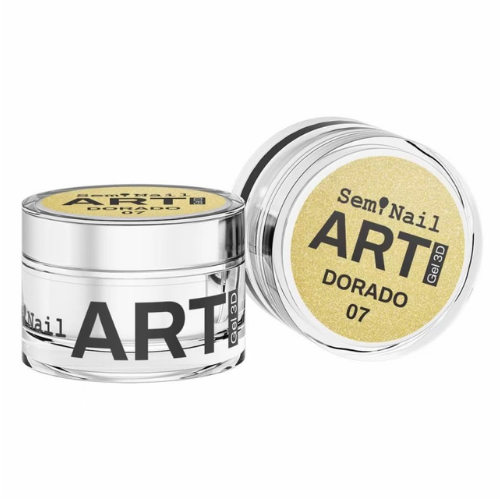 Gel Art 3D Dorado Semi Nail para nail art, acabado metálico y relieves de alta precisión